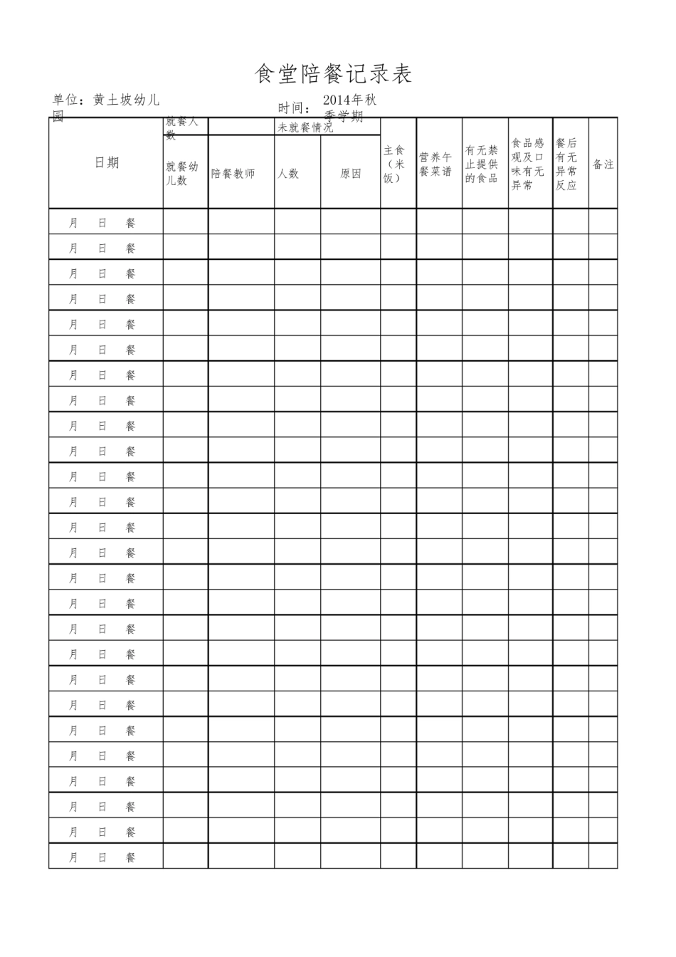 幼儿园食堂陪餐记录表.pdf_第1页