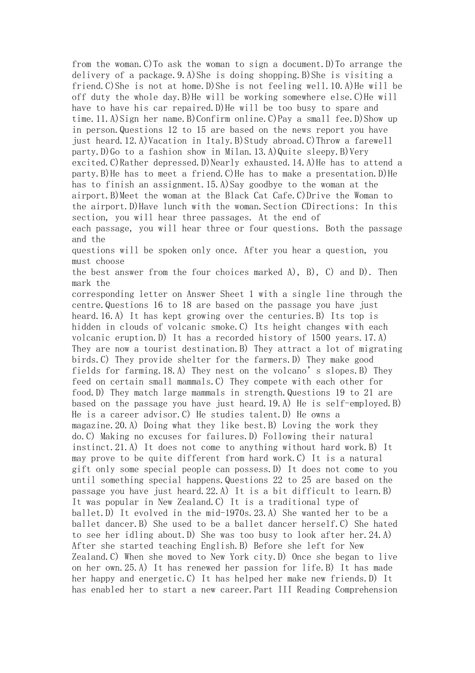 往年英语四级考试真题.docx_第2页
