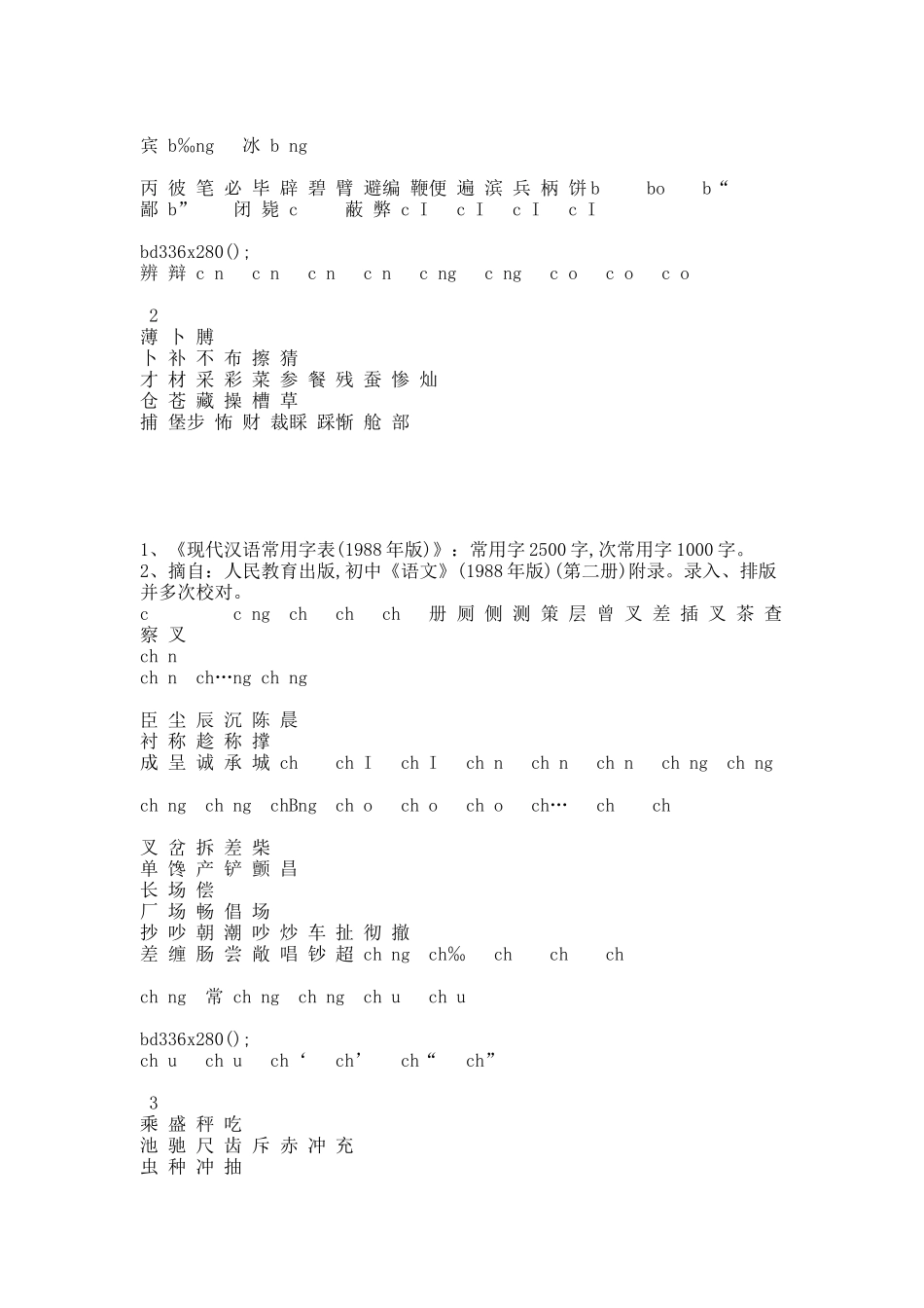 (精美版)现代汉语常用字表(常用字2500字,汉语拼音字母顺序).docx_第2页