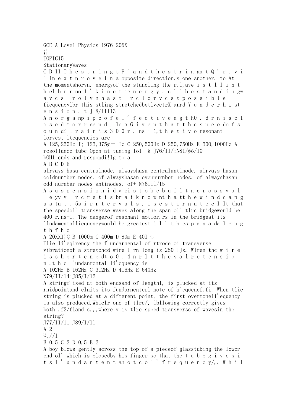 GCE A Level Physics 1976-20XX Topic 15 stationary waves.docx_第1页