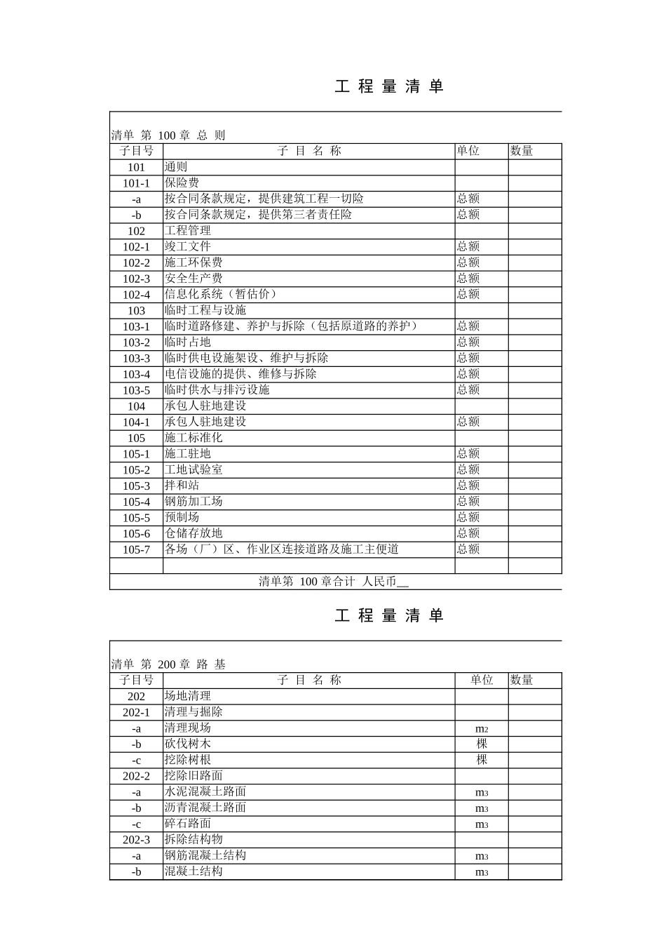 工程量清单表(2018-年版).xlsx_第1页