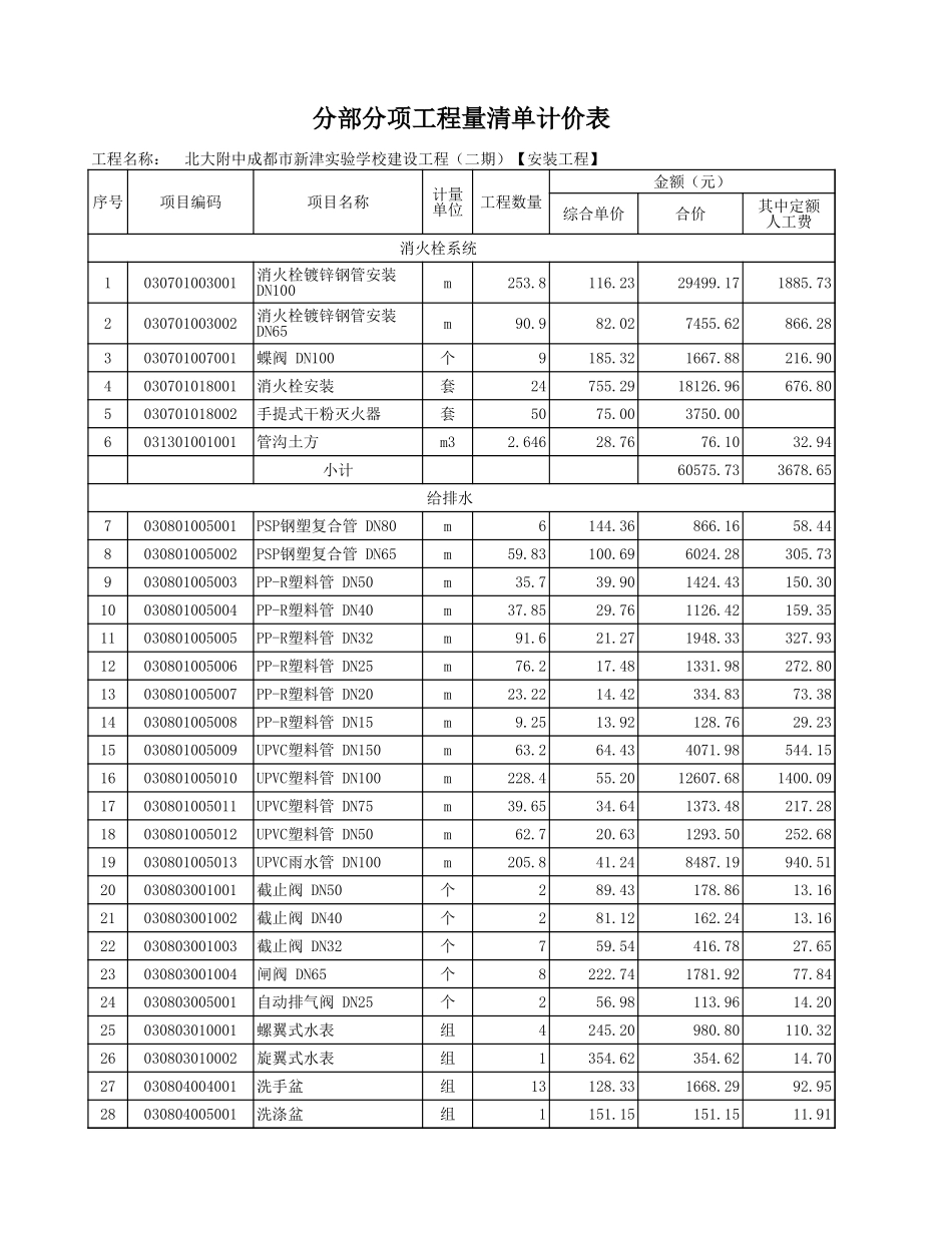 某学校工程量清单.xls_第1页