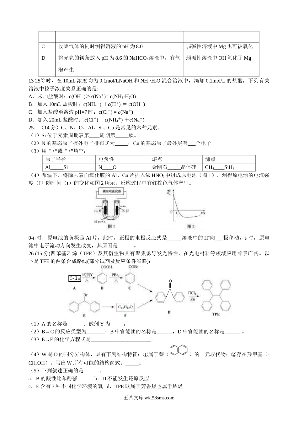 2015年安徽高考化学试卷及答案word.doc_第2页