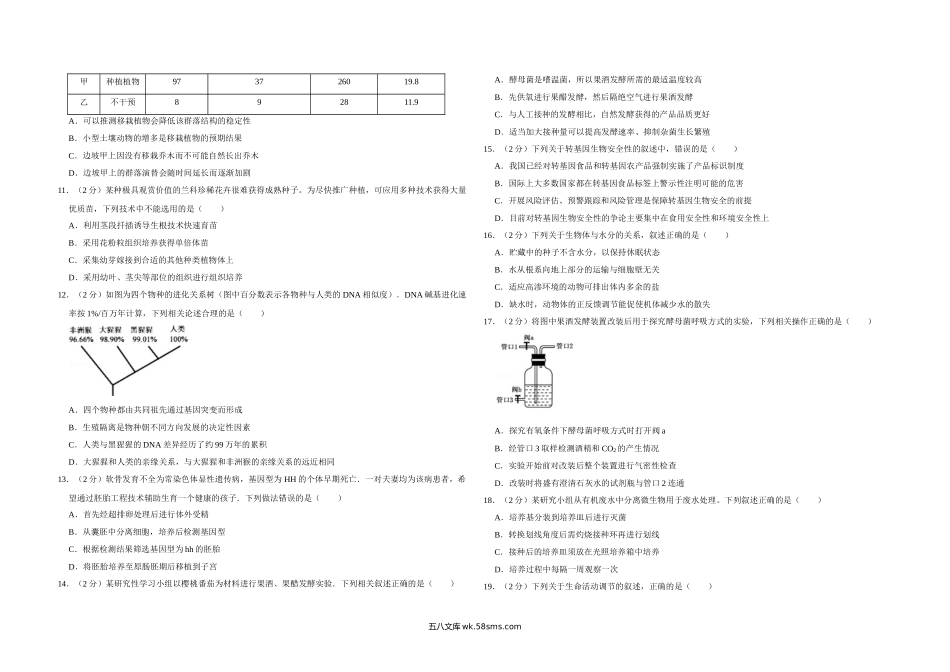 20XX年江苏省高考生物试卷   (6).doc_第2页