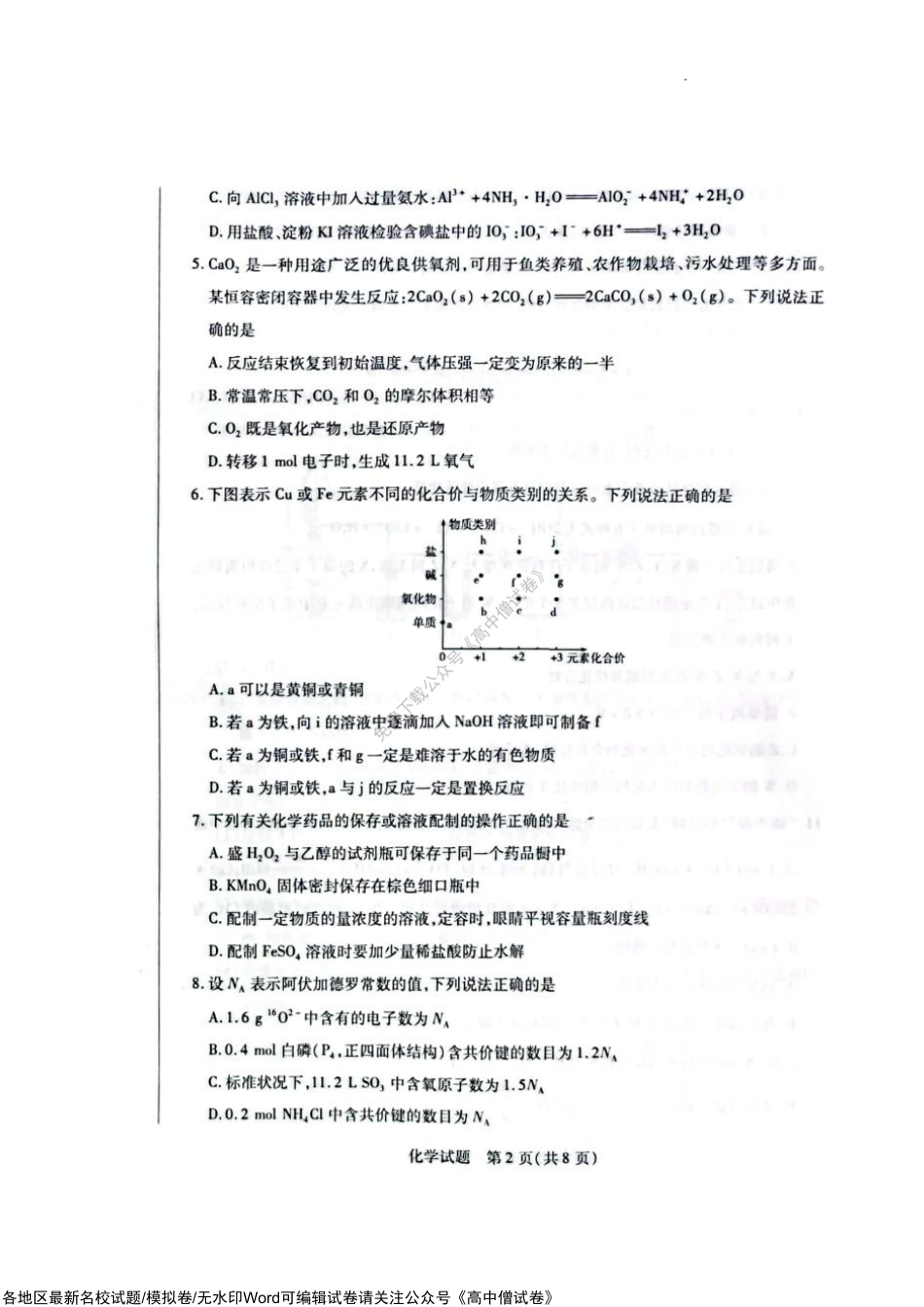 海南省2022-2023学年高三上学期11月联考化学试题.pdf_第2页