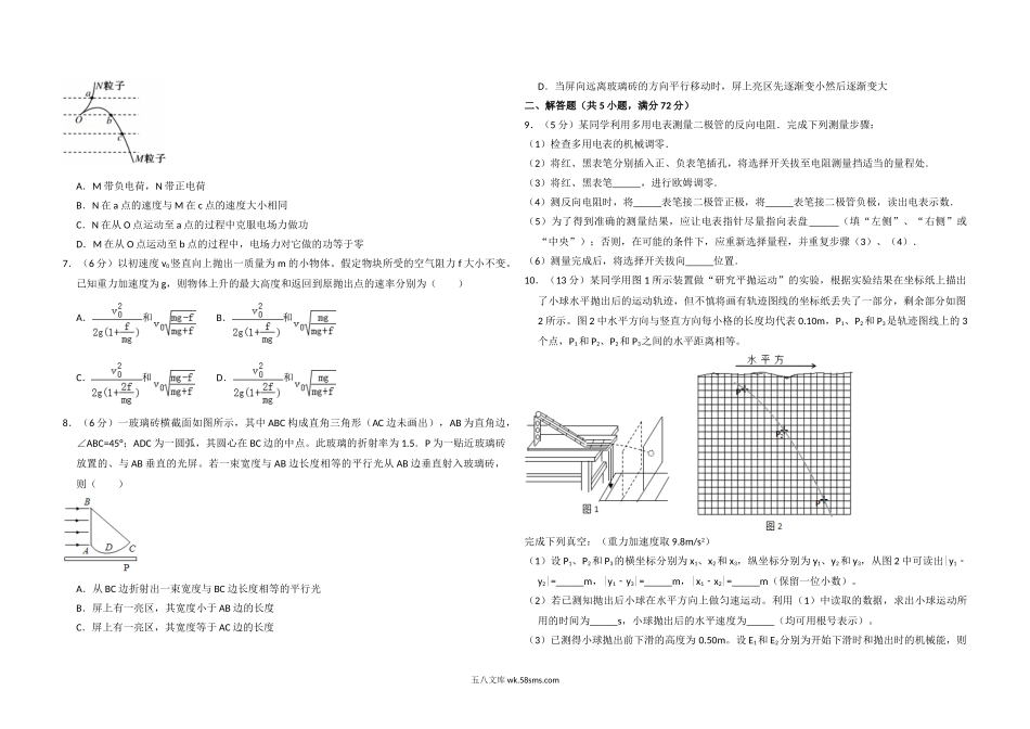 2009年全国统一高考物理试卷（全国卷ⅱ）（含解析版）.doc_第2页