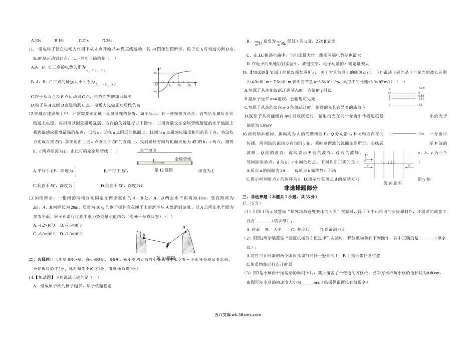 2018年浙江省高考物理【4月】（含解析版）.doc_第2页