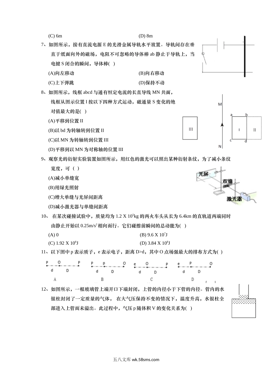 2020年上海市高中毕业统一学业考试物理试卷（word解析版）.doc_第2页