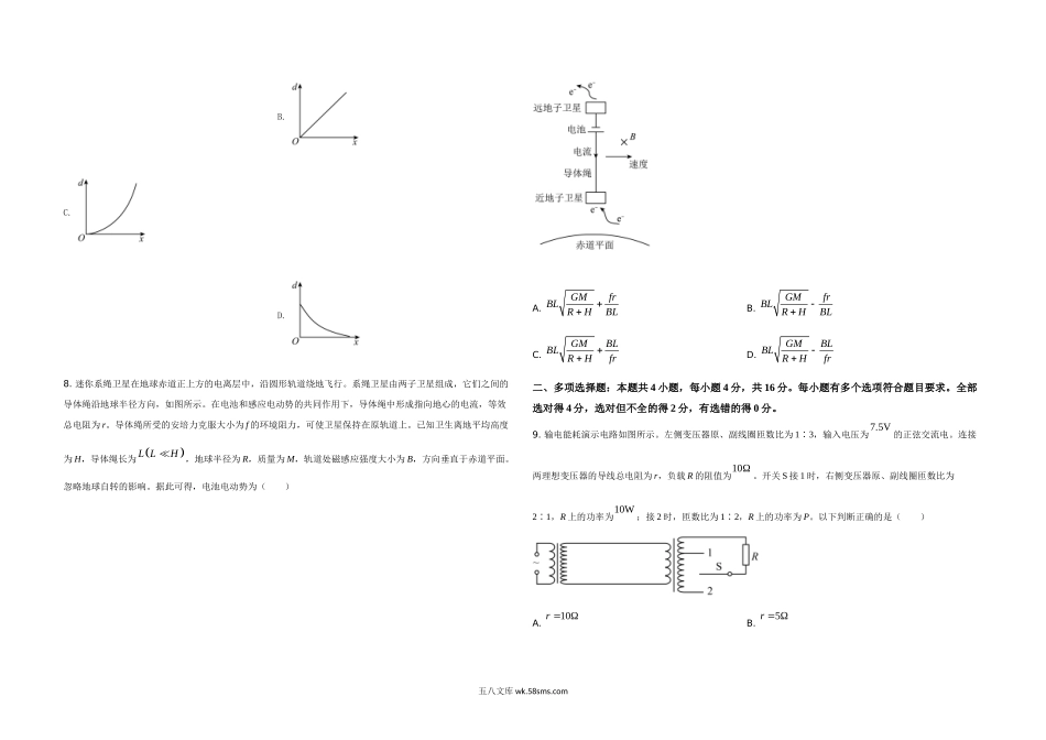 2021年高考真题 物理（山东卷)（原卷版）.doc_第3页