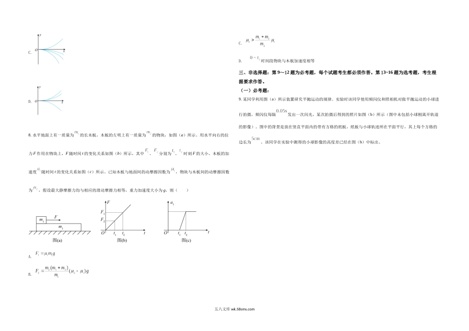 2021年全国统一高考物理试卷（新课标ⅰ）（原卷版）.docx_第3页