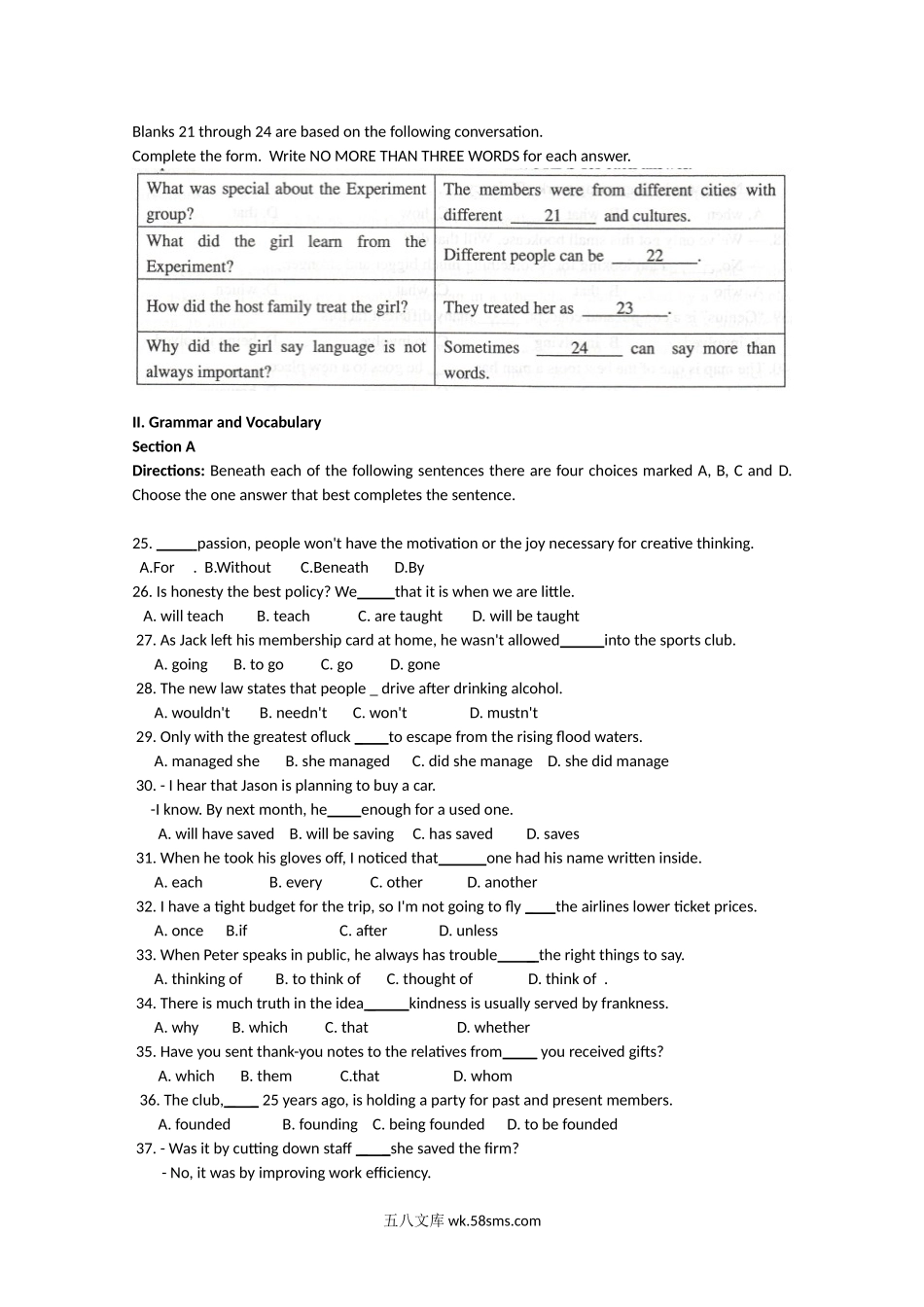 （版本二，有听力）_上海高考英语真题(有听力）_上海高考英语真题_20XX年上海高考英语真题试卷（word解析版，含听力原文）(5).doc_第3页