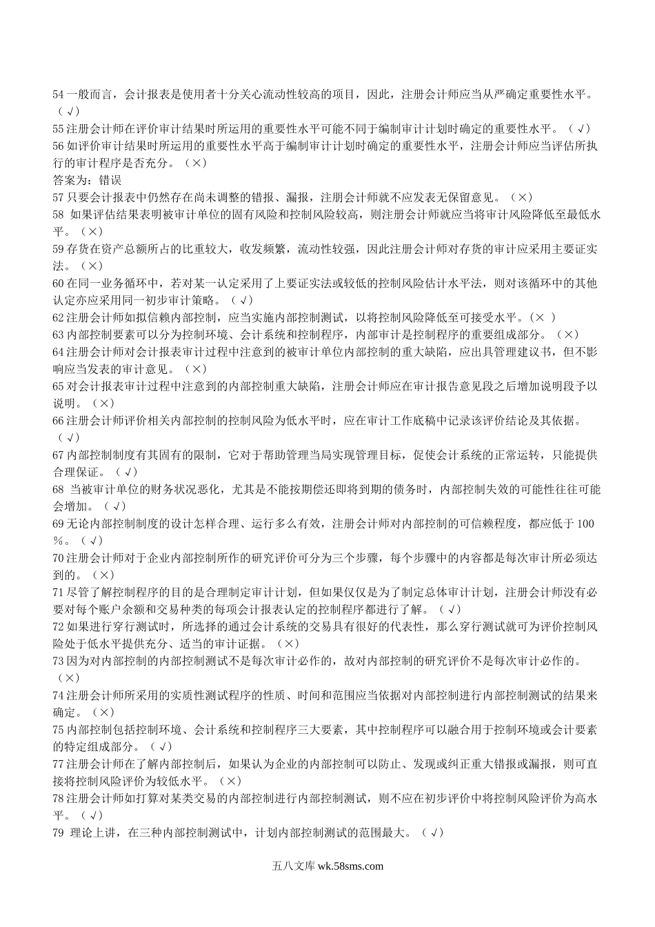 银行招聘笔试各专业知识点--审计考试题库.doc_第3页