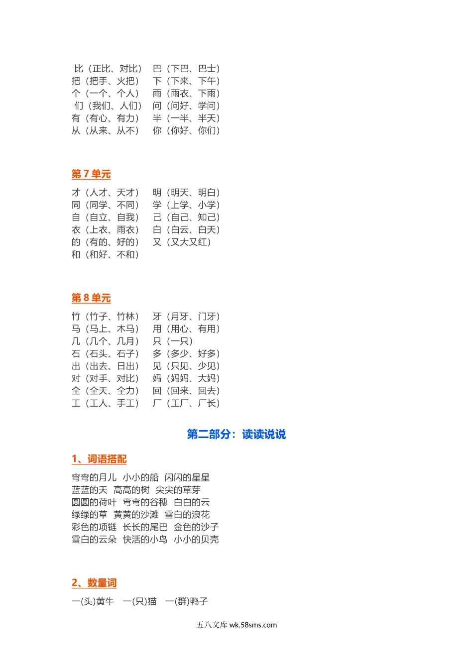 _小学_①年级_语文上册_部编版一年级上册基础知识要点分类归纳汇总.docx_第2页