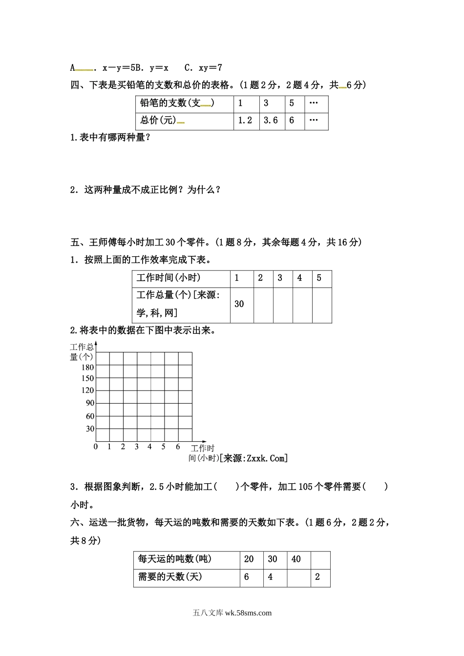 小学六年级数学下册_3-11-4-2、练习题、作业、试题、试卷_冀教版_单元测试卷_第三单元教材过关卷 ｜冀教版（含答案）.docx_第2页