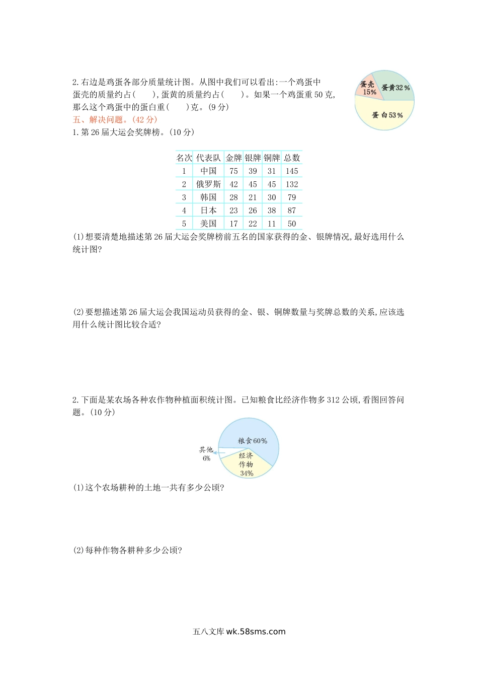 小学六年级数学下册_3-11-4-2、练习题、作业、试题、试卷_青岛版_单元测试卷_第五单元检测卷（1）.docx_第2页