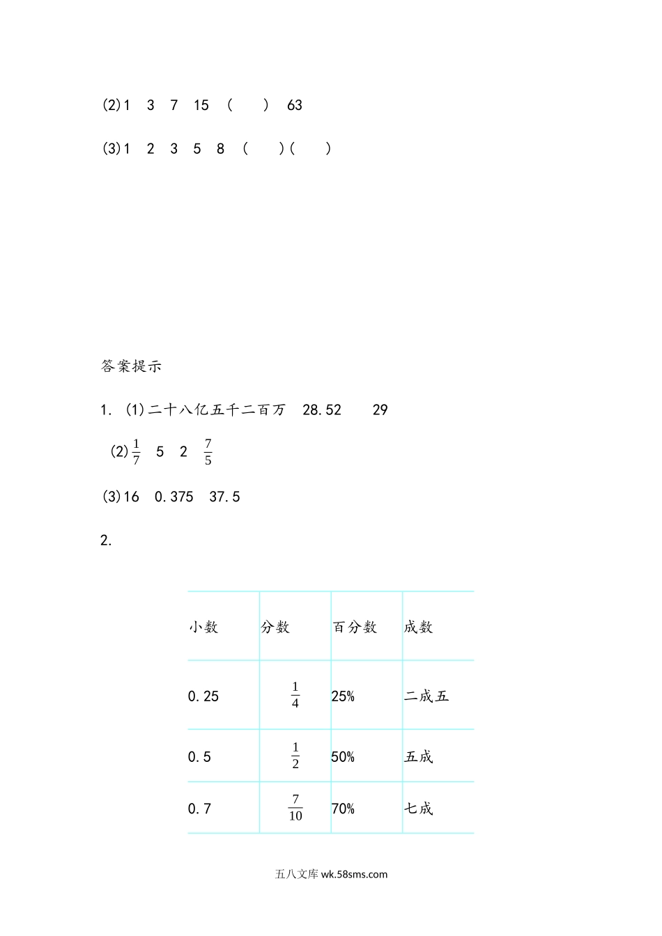 小学六年级数学下册_3-11-4-2、练习题、作业、试题、试卷_青岛版_课时练_总复习_1.2 数的读写、改写、比较大小.docx_第2页