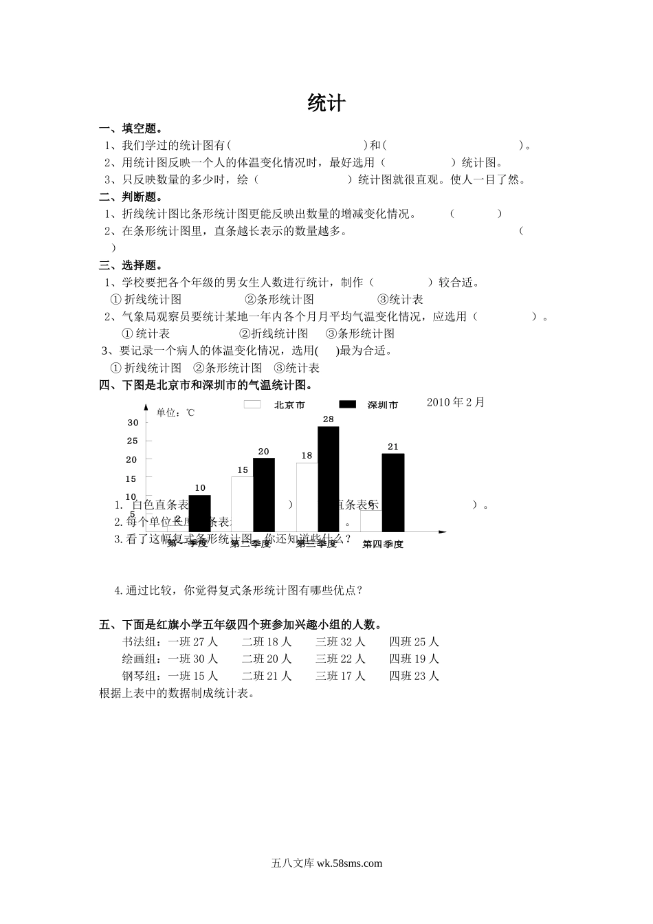 小升初专题资料_3-5-2、小升初数学_3-5-2-2、练习题、作业、试题、试卷_数学小升初专项训练 76套_通用版数学六年级下册总复习专题：统计1 含答案.doc_第1页