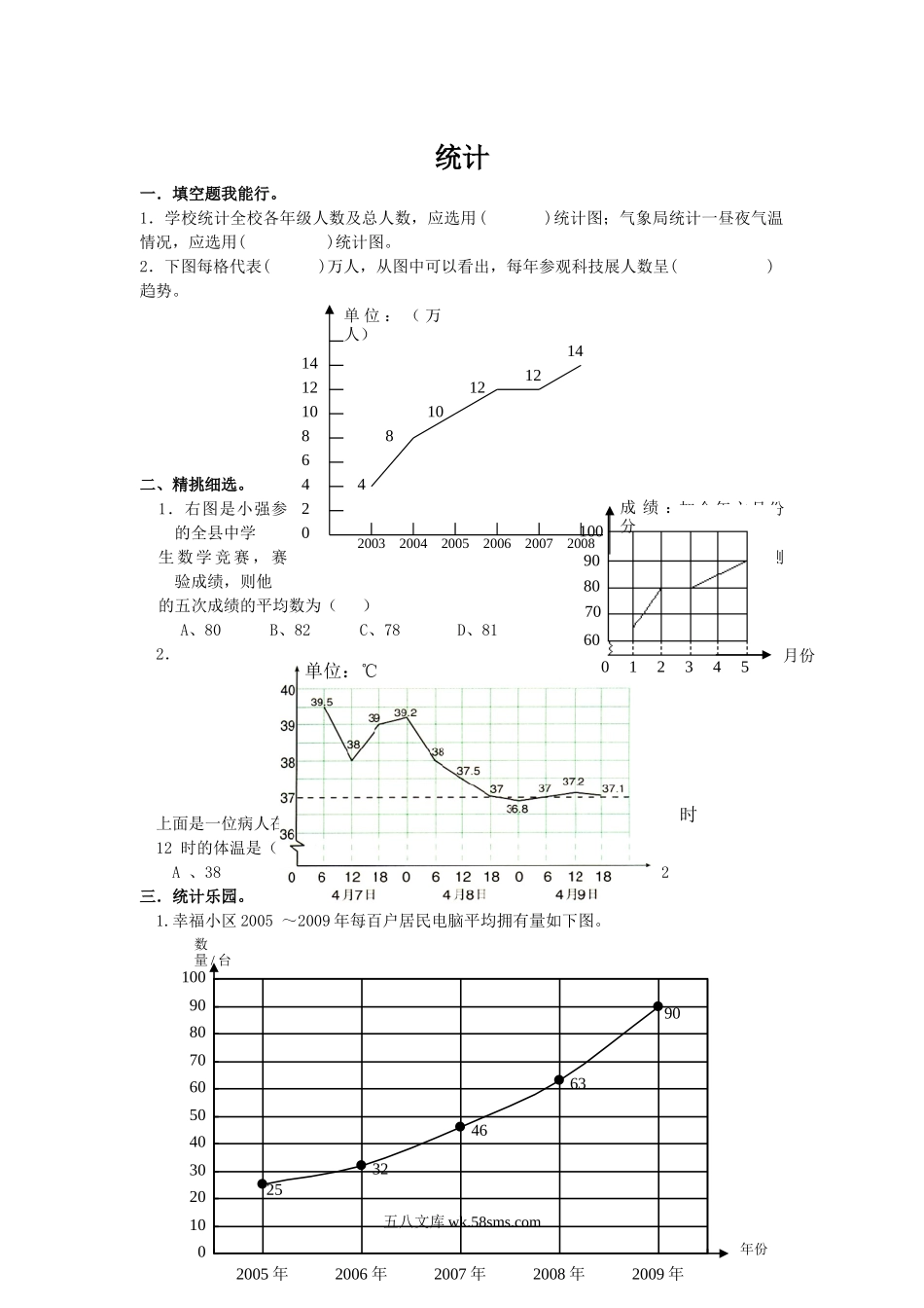 小升初专题资料_3-5-2、小升初数学_3-5-2-2、练习题、作业、试题、试卷_数学小升初专项训练 76套_通用版数学六年级下册总复习专题：统计3 含答案.doc_第1页