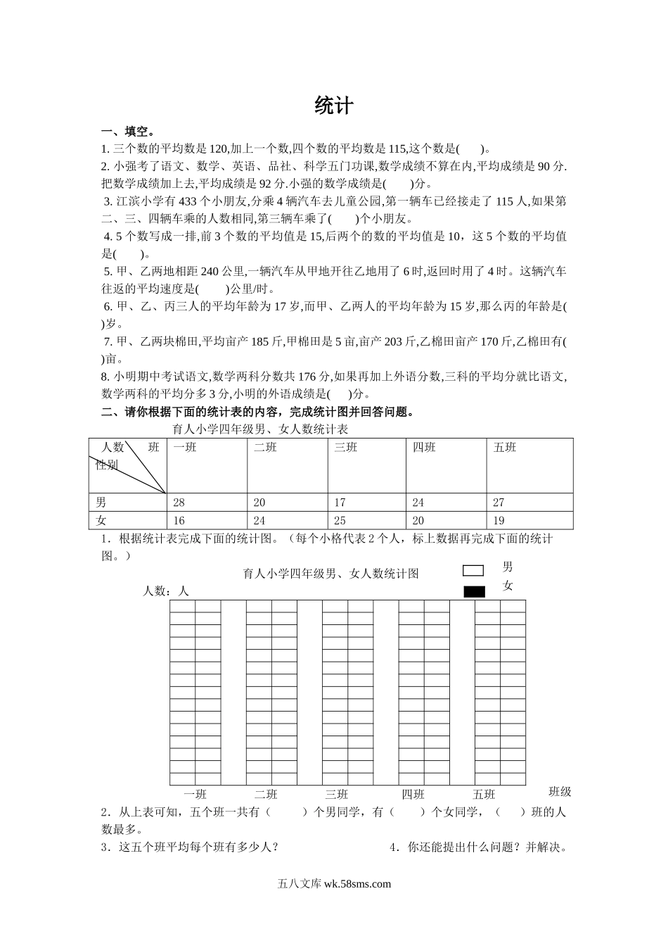 小升初专题资料_3-5-2、小升初数学_3-5-2-2、练习题、作业、试题、试卷_数学小升初专项训练 76套_通用版数学六年级下册总复习专题：统计4 含答案.doc_第1页