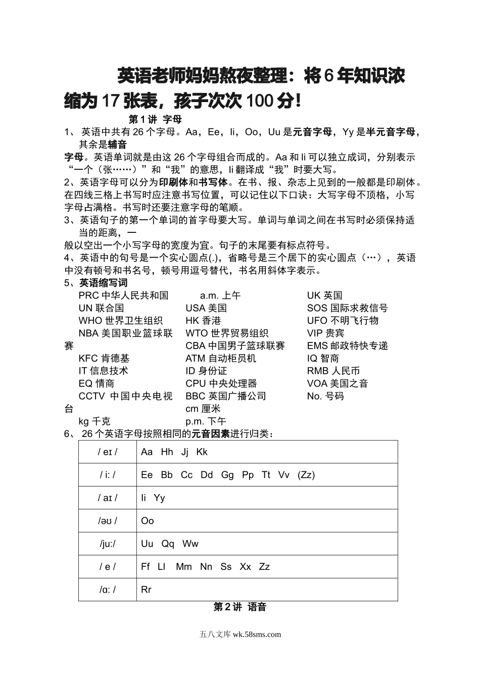 小升初专题资料_3-5-3、小升初英语_3-5-3-1、复习、知识点、归纳汇总_小升初复习：小学英语语法大全-经典全面.doc_第1页