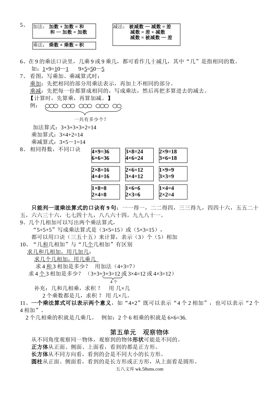 小学二年级数学上册_3-7-3-1、复习、知识点、归纳汇总_人教版_新人教版数学二年级上册知识点整理.doc_第3页