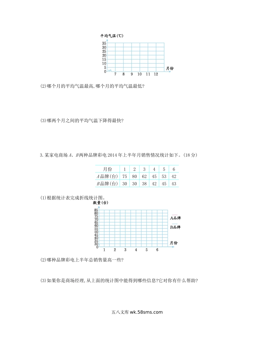 小学五年级数学下册_3-10-4-2、练习题、作业、试题、试卷_西师版_西师大版数学五年级下册第六单元测试卷（B）及答案.docx_第3页