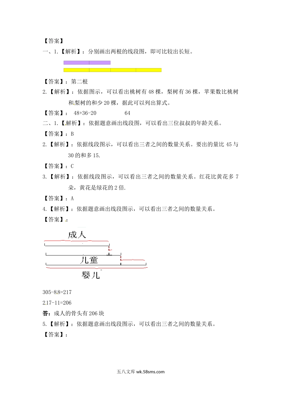 小学三年级数学上册_3-8-3-2、练习题、作业、试题、试卷_苏教版_课时练_三年级上册数学一课一练-5.2画线段图解决问题-苏教版.docx_第3页