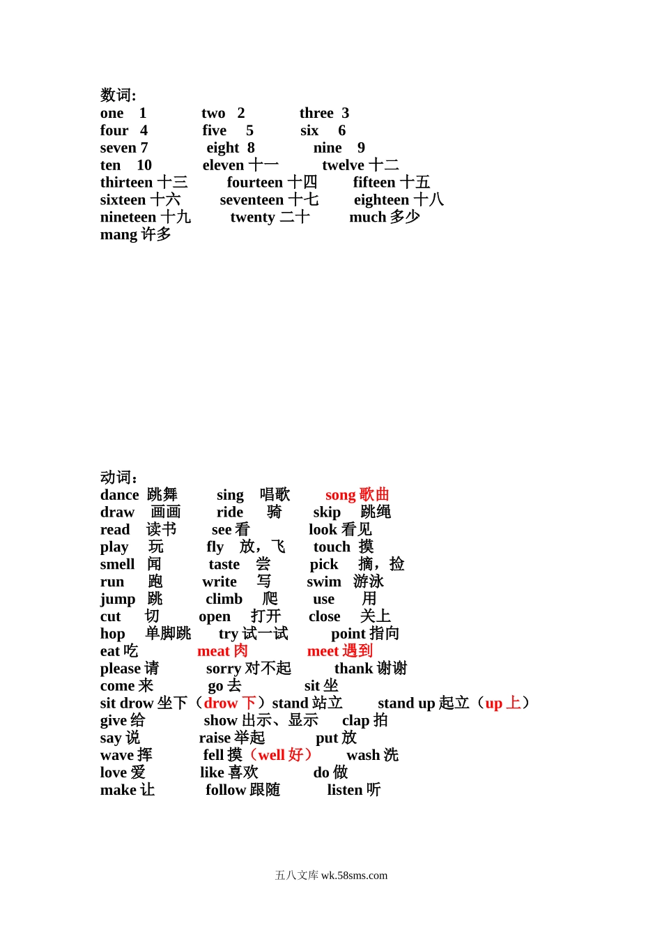 小学二年级英语上册_3-7-5-1、复习、知识点、归纳汇总_沪教版_上海小学一、二年级英语单词归类.doc_第2页