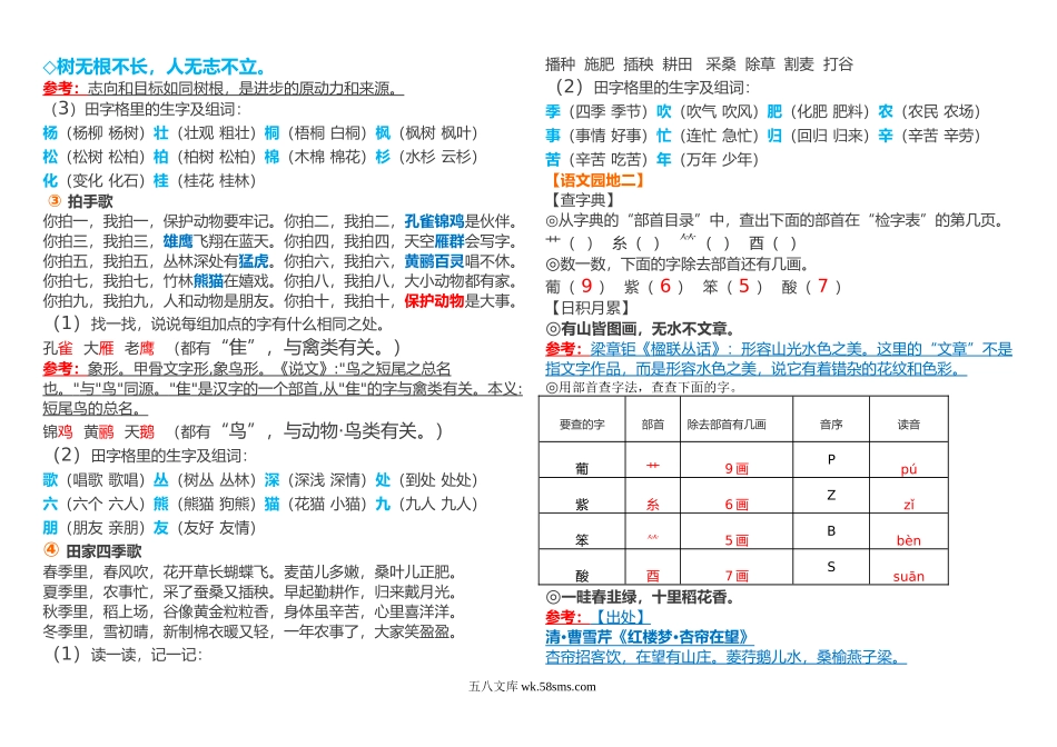 小学二年级语文上册_3-7-1-1、复习、知识点、归纳汇总_通用_二年级上册语文总复习资料.doc_第3页