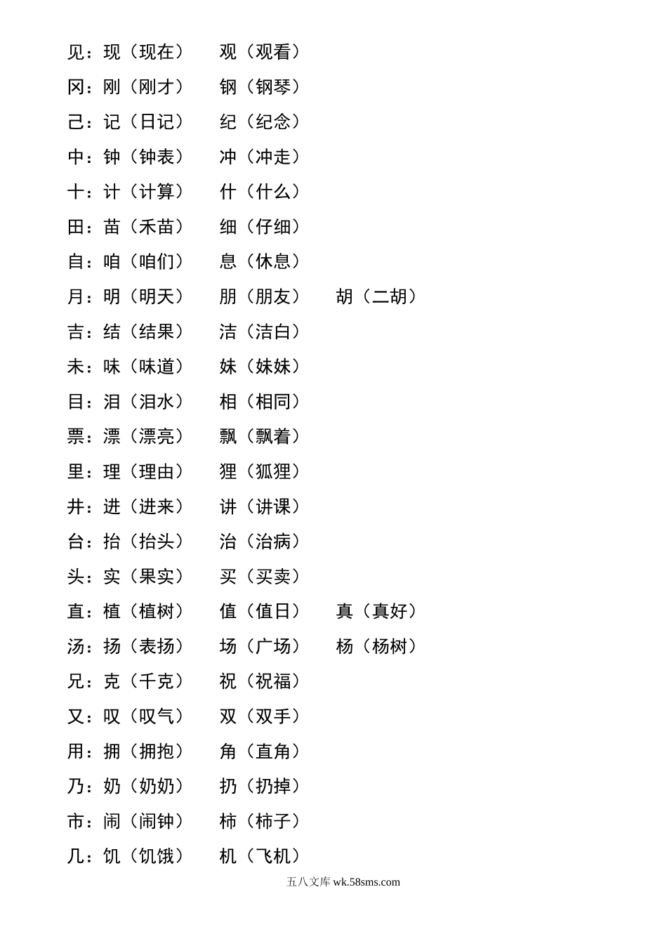 小学二年级语文上册_3-7-1-2、练习题、作业、试题、试卷_通用_二年级语文上册加偏旁-换偏旁归类.doc_第3页