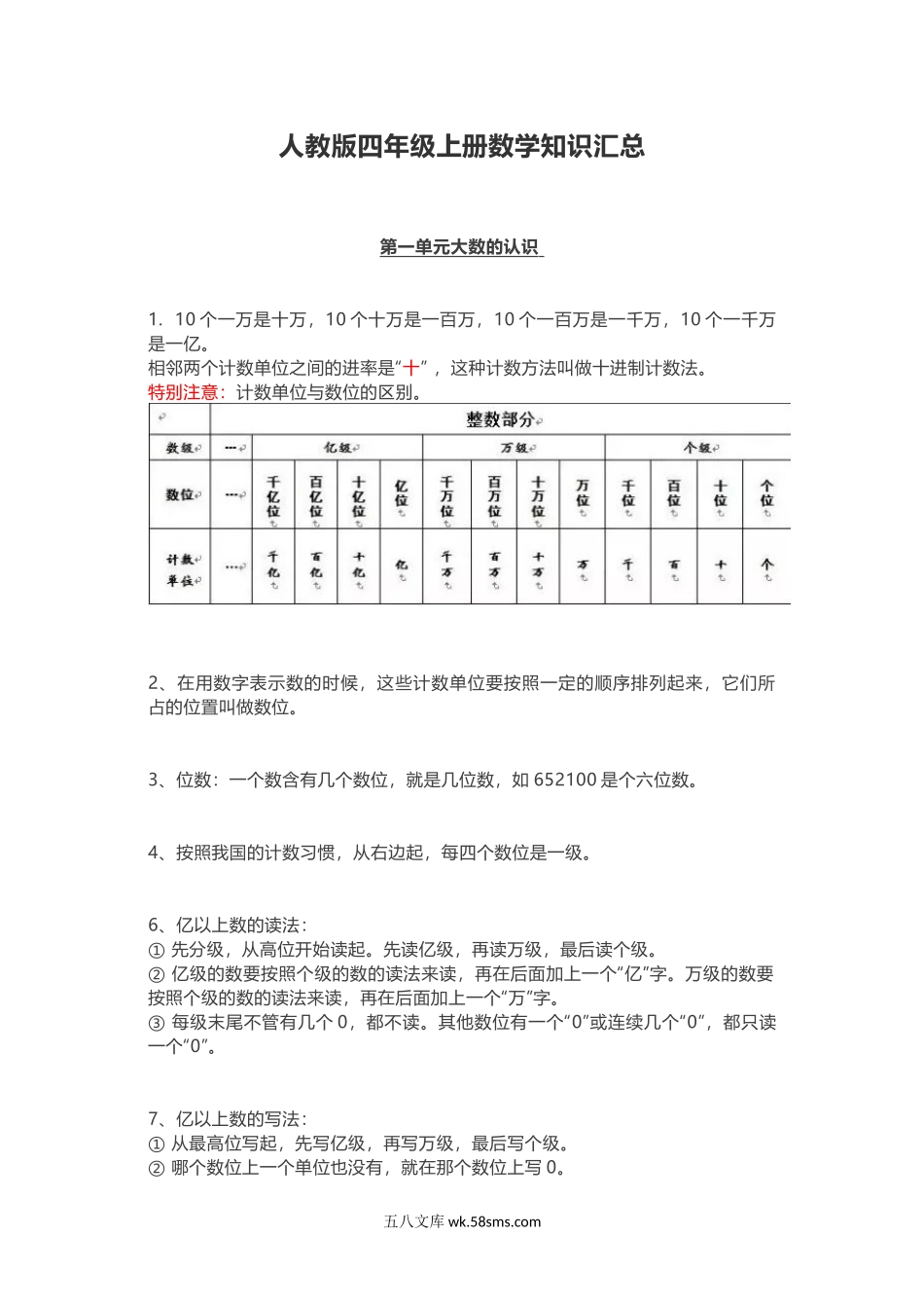 小学四年级数学上册_3-9-3-1、复习、知识点、归纳汇总_人教版_人教版四年级上册数学知识汇总.doc_第1页