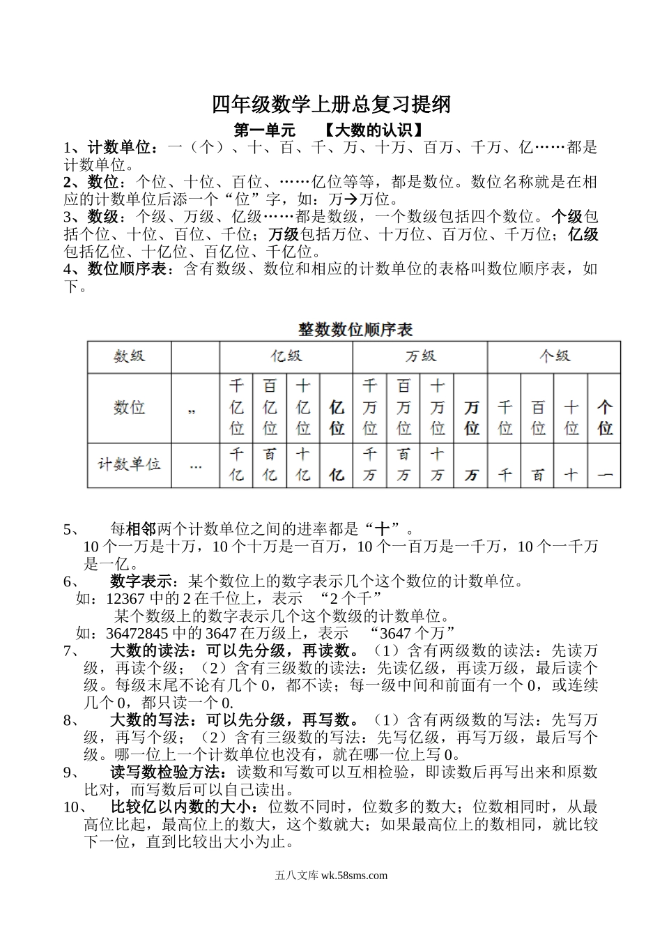 小学四年级数学上册_3-9-3-1、复习、知识点、归纳汇总_人教版_人教版小学四年级上册数学期末总复习知识点汇总.doc_第3页