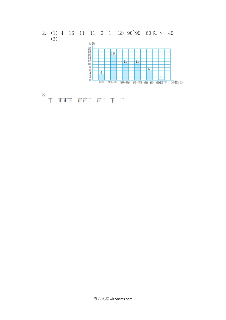 小学六年级数学上册_3-11-3-2、练习题、作业、试题、试卷_北师大版_课时练_第五单元  数据处理_5.3 分组整理数据（1）.docx_第2页