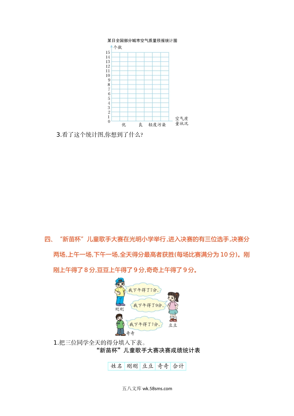 小学四年级数学上册_3-9-3-2、练习题、作业、试题、试卷_人教版_单元测试卷_人教版四年级数学上册单元试卷、练习卷+答案-第七单元测试卷.doc_第3页