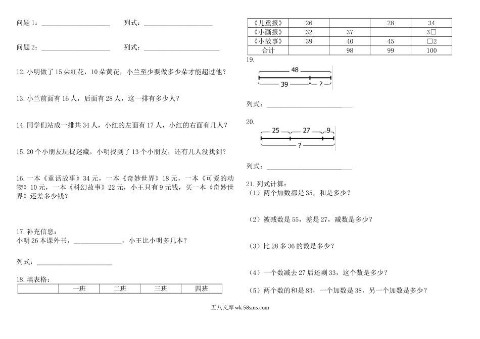 小学一年级数学上册_3-6-3-2、练习题、作业、试题、试卷_通用_小学数学一年级上册-应用题练习180题.doc_第2页