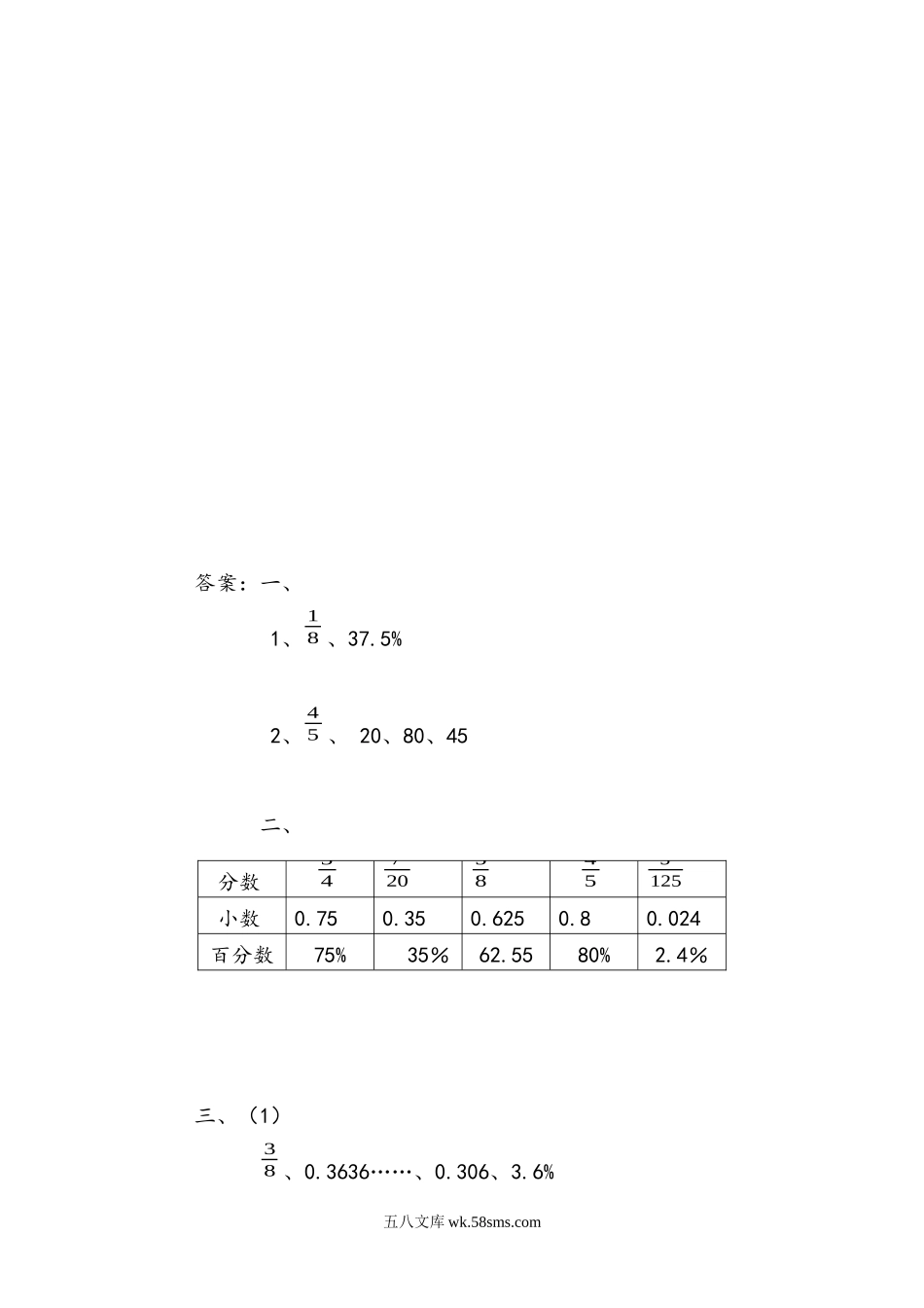 小学六年级数学上册_3-11-3-2、练习题、作业、试题、试卷_青岛版_课时练_第七单元 百分数（一）_7.2 小数、分数和百分数的互化.docx_第2页