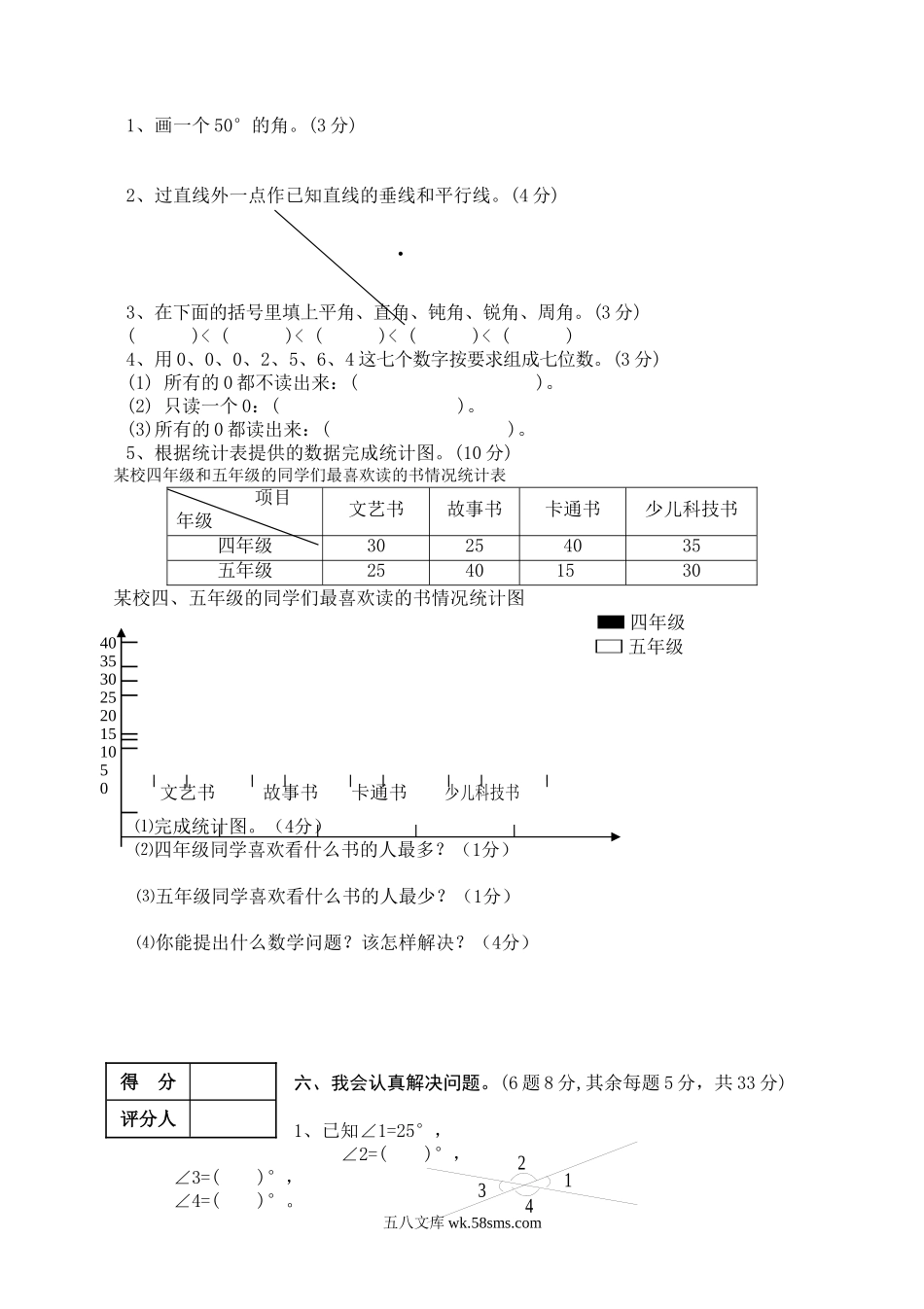 小学四年级数学上册_3-9-3-2、练习题、作业、试题、试卷_人教版_期末测试卷_人教版四年级上册数学期末试题4.doc_第3页
