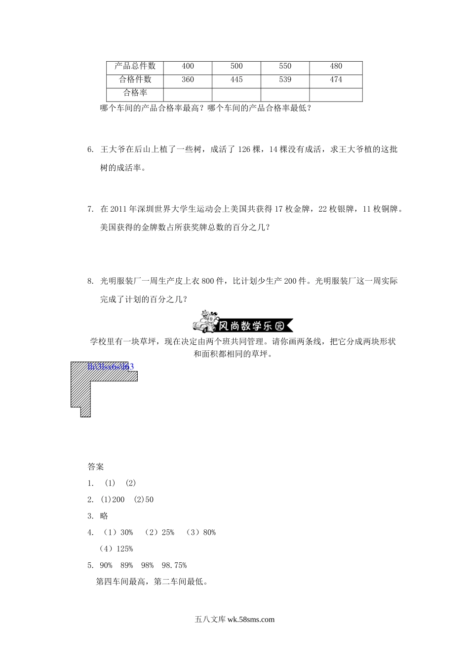 小学六年级数学上册_3-11-3-2、练习题、作业、试题、试卷_苏教版_课时练_百分数同步练习2.doc_第2页