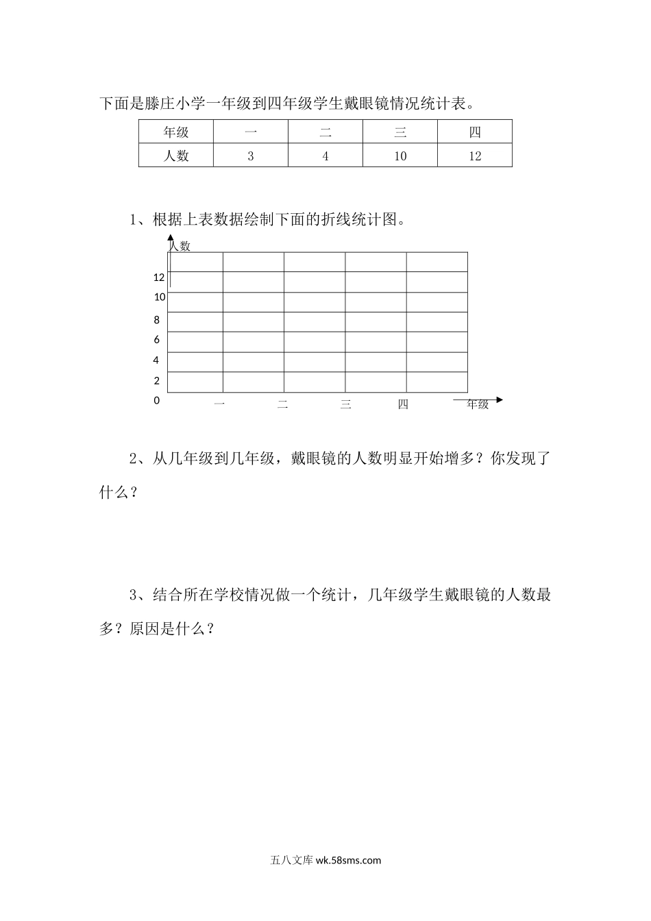 小学四年级数学下册_3-9-4-2、练习题、作业、试题、试卷_北师大版_课时练_第六单元 数据的表示和分析_6.4 栽蒜苗（二）.docx_第1页