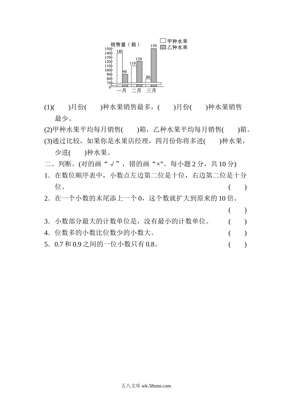 小学四年级数学下册_3-9-4-2、练习题、作业、试题、试卷_冀教版_单元测试卷_第六、七单元过关检测卷.doc_第2页