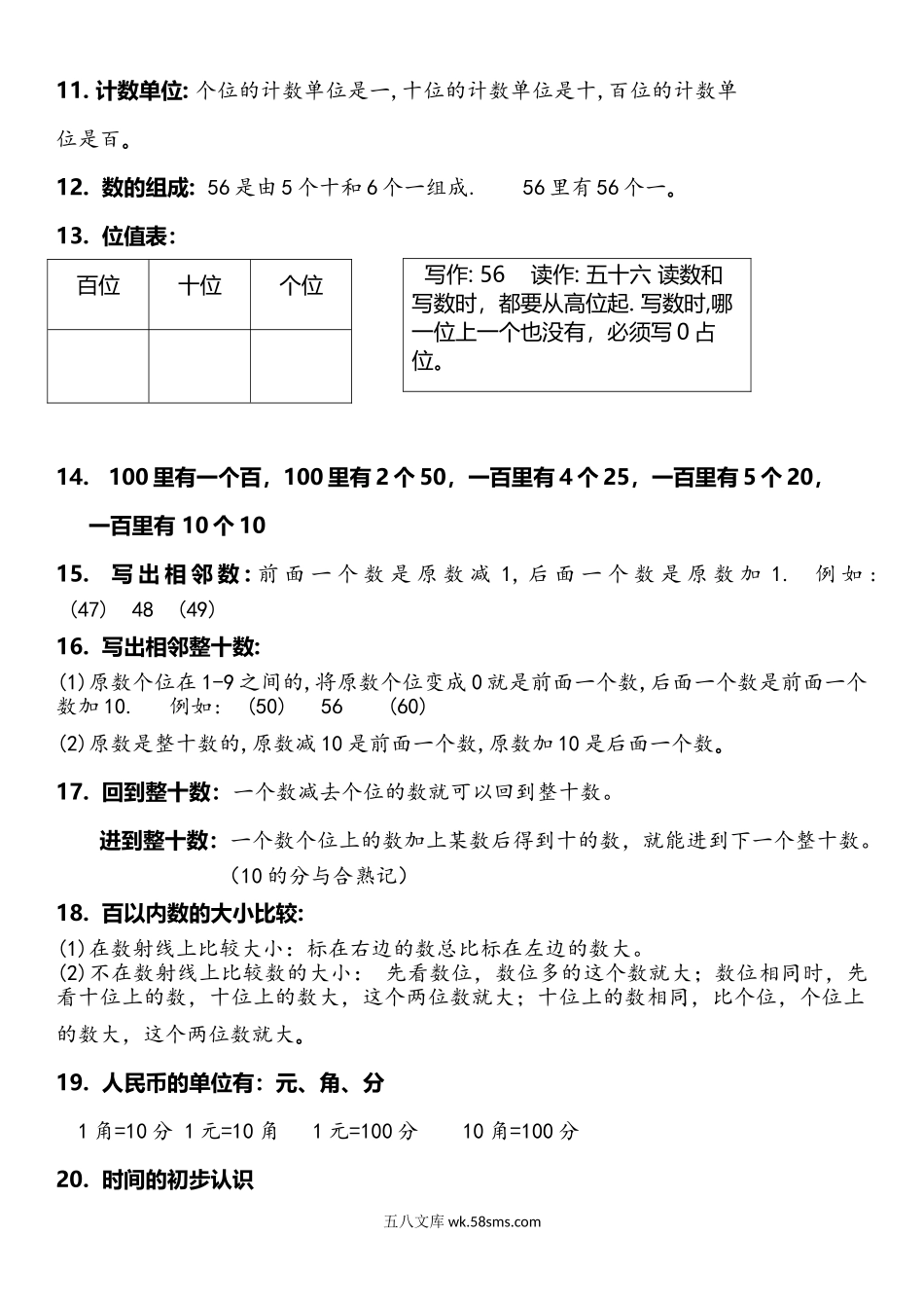 小学一年级数学下册_3-6-4-1、复习、知识点、归纳汇总_沪教版_沪教版知识点归纳 —— 一年级数学-下册.doc_第2页