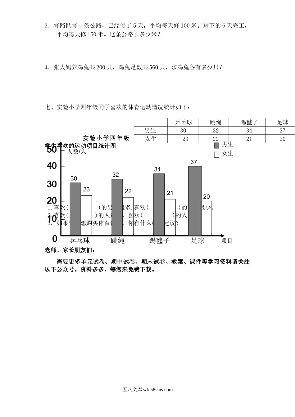小学四年级数学下册_3-9-4-2、练习题、作业、试题、试卷_人教版_2023-6-17更新_单元、期中、期末试卷_期末试题（28份）_最新人教版四年级数学下册期末试题 (4).doc_第3页