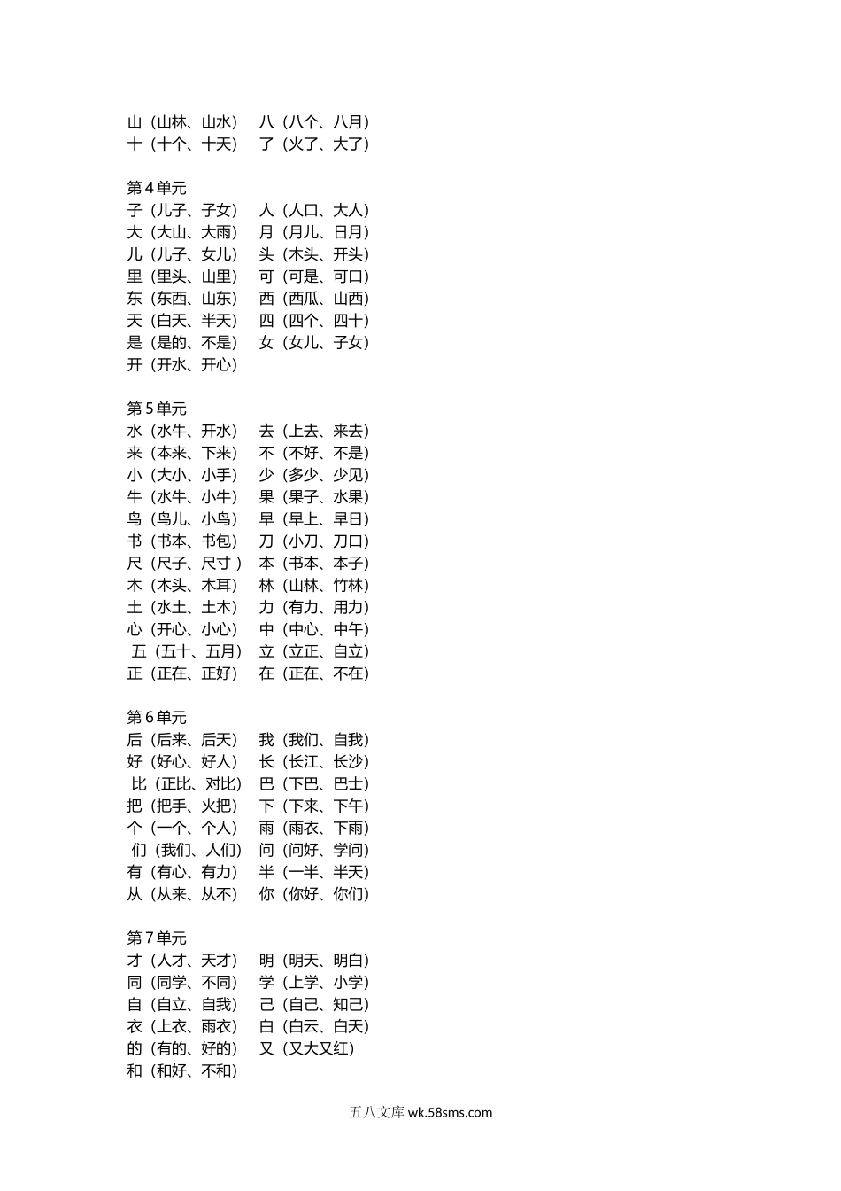 小学一年级语文上册_3-6-1-1、复习、知识点、归纳汇总_通用_一年级语文上册期末重点知识整理.docx_第3页