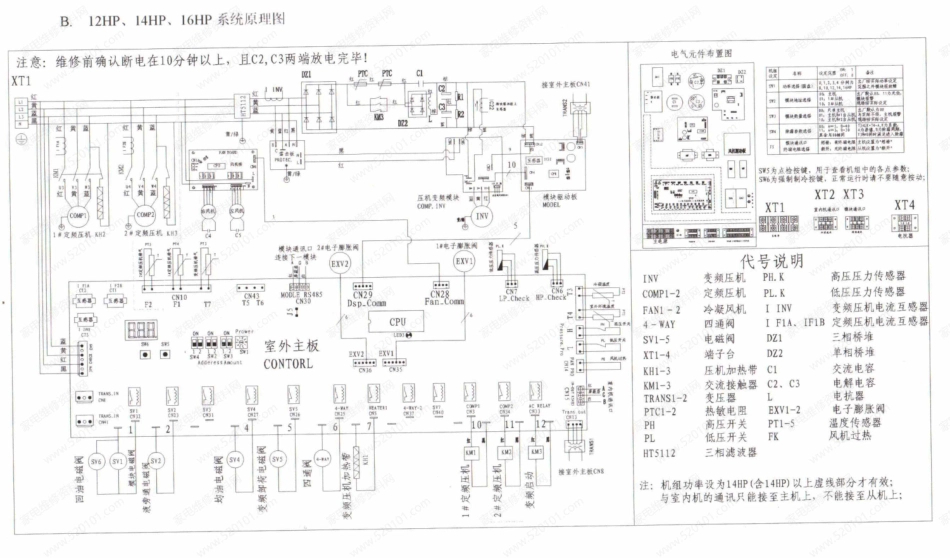 志高CMV-V系列直流变频多联机室外机12HP、14HP和16HP系统原理图.pdf_第1页