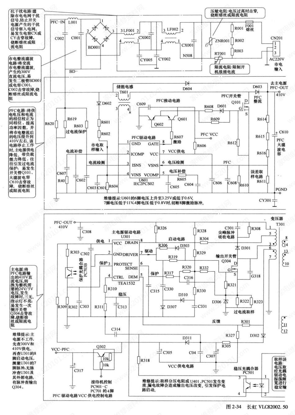 长虹VLC82002.50二合一电源板电路原理图（带电路图解）.pdf_第1页