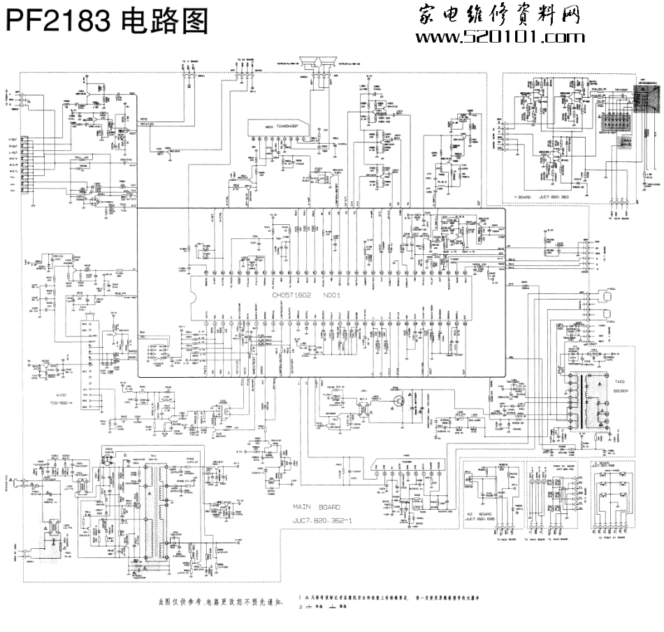 长虹PF2183(CHT05T1602)彩电电路原理图_长虹PF2183(CHT05T1602)彩电电路原理图.pdf_第1页