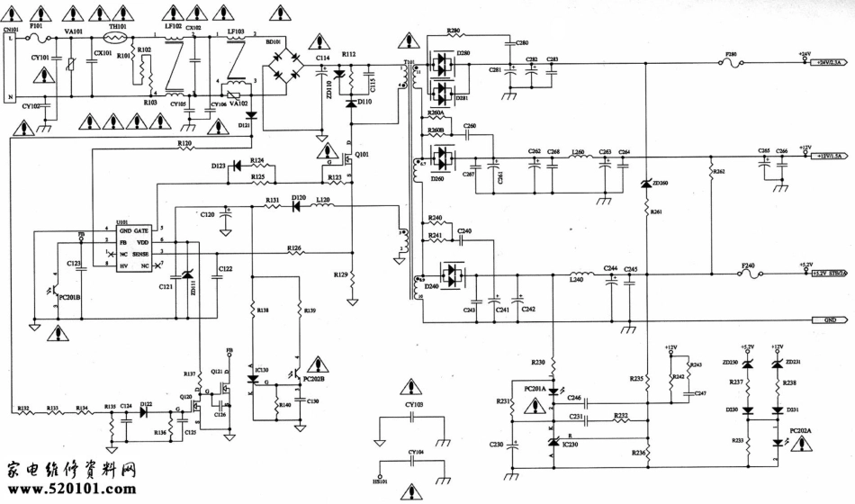 长虹LT24630X液晶电视电源板电路图.pdf_第1页