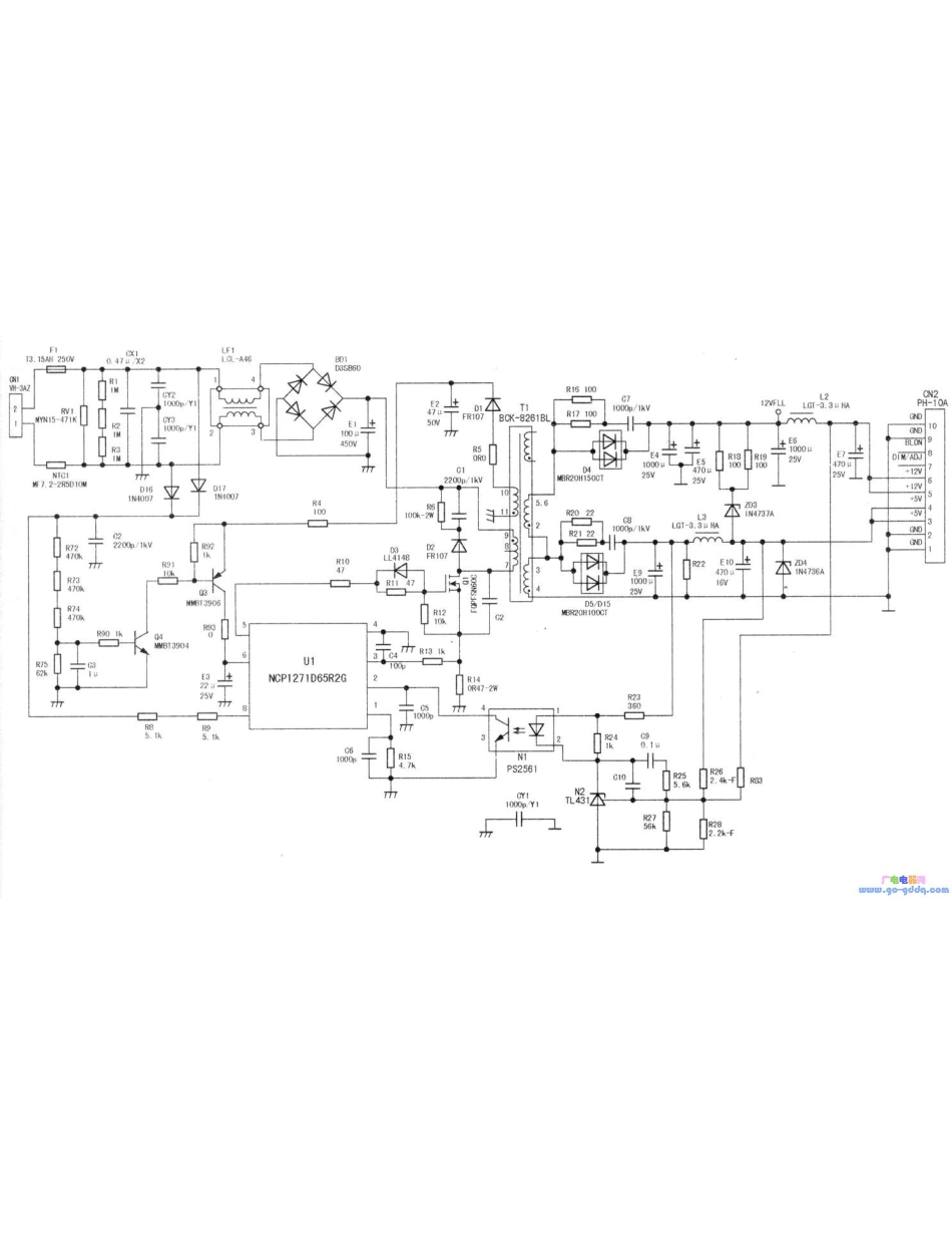 长虹JSI-240403 HS055L-3HF01二合一电源板电路图.pdf_第1页