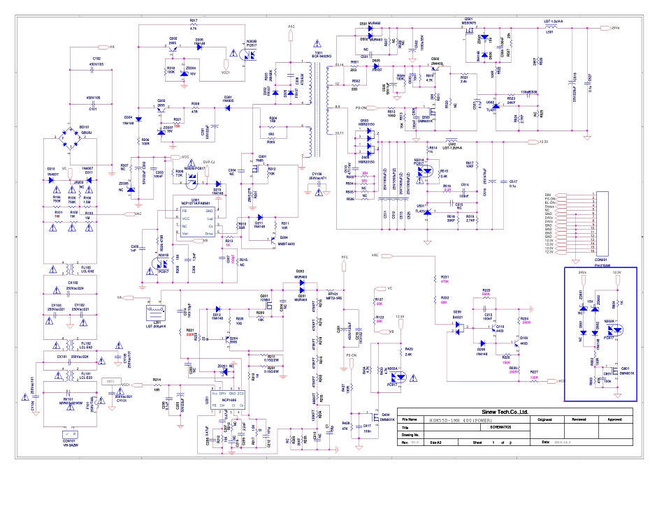 长虹HSM45D-1ME电源板（欣锐）电路原理图.pdf_第1页