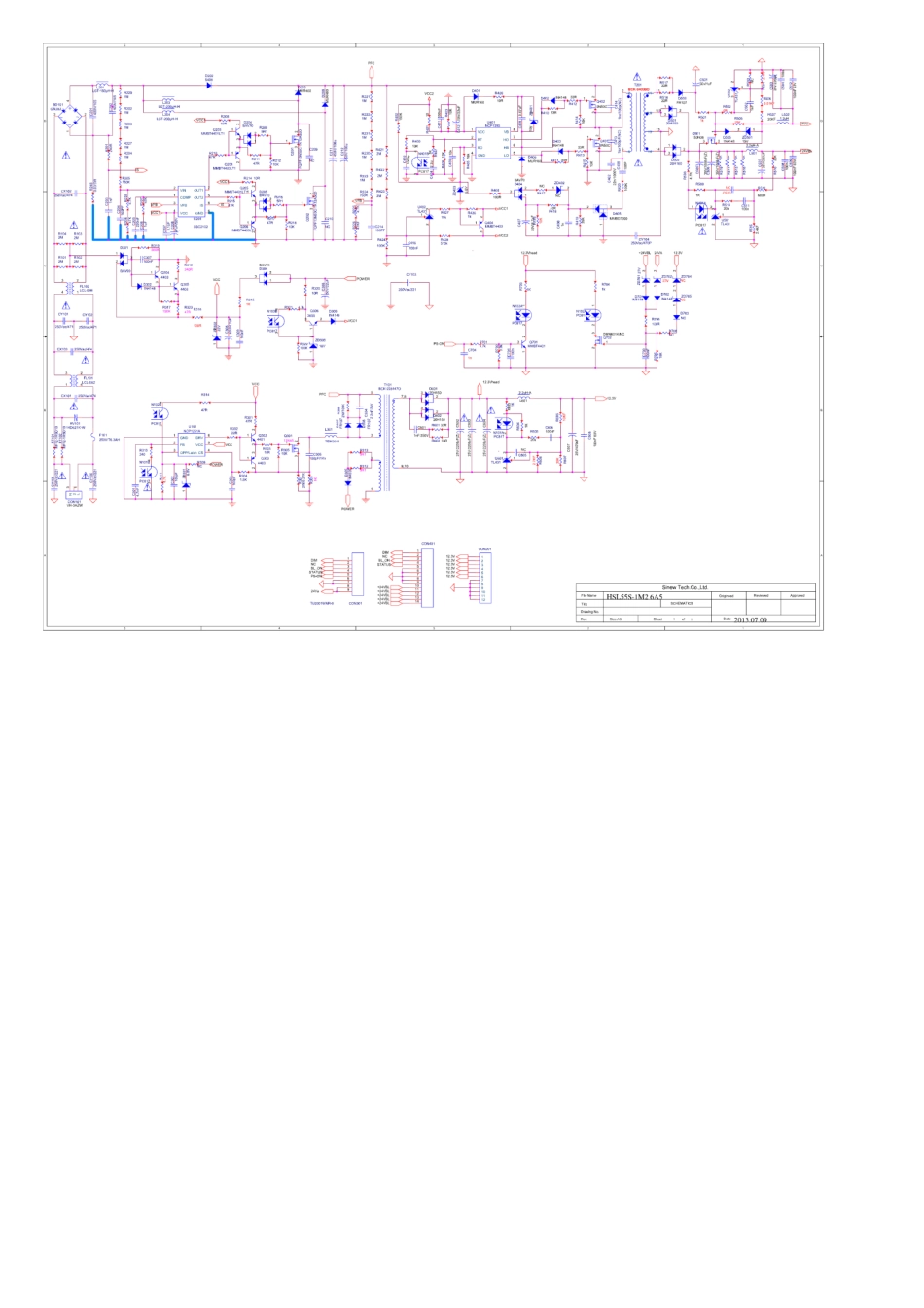 长虹HSL55S-1M2 6A5电源板电路原理图.pdf_第1页